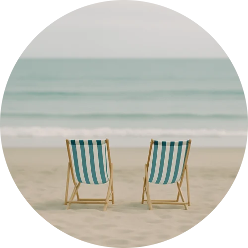 Deck chairs on the beach