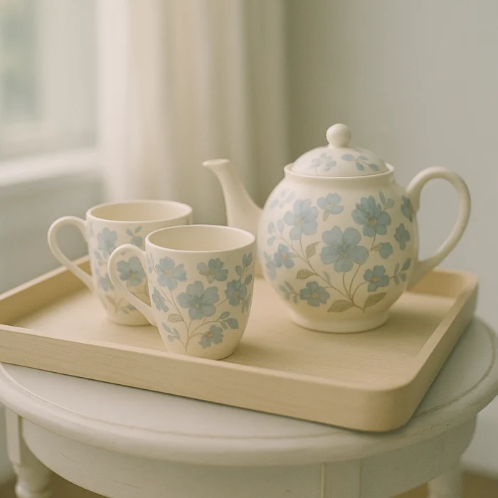 Tea pot and mugs